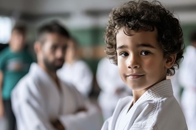 Kind lernt Judo